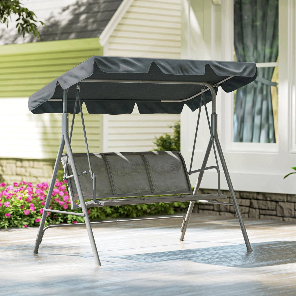 Dondolo 3 Posti ¨C Zephmum ¨C Grigio Metallo 171x108x154 cm