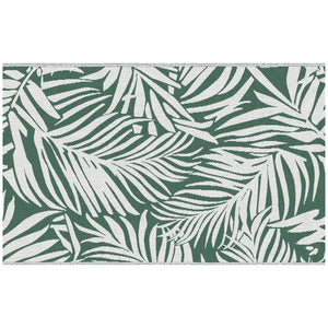 Tappeto da Esterno Reversibile 152x243 cm con Fantasia Geometrica Verde e Bianco