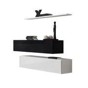 Set di mobili da soggiorno SWITCH SBII - Design moderno - Bianco e nero lucido