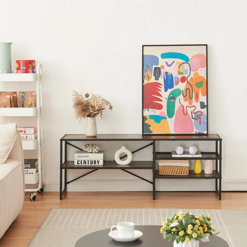 Mobile TV Västiarharg 120x30x46 cm Nero / Effetto Noce [en.casa]