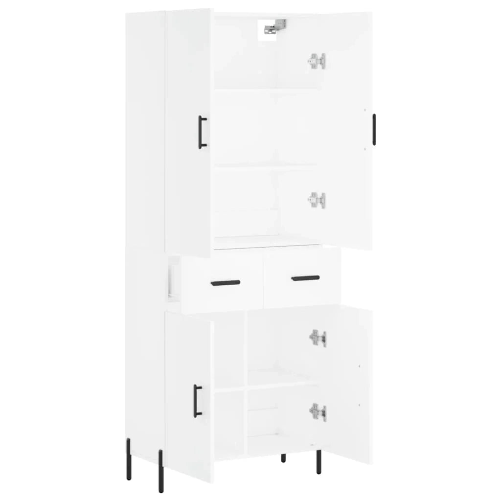 Buffet credenza cassettiera armadio mobile contenitore organizer cucina soggiorno salotto alto 69,5 x 34 x 180 cm legno ingegnerizzato bianco 02_0032580