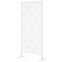 Pannello Decorativo per la Privacy da Esterno con Motivo in Metallo, 92 x 45 x 198 cm, Bianco
