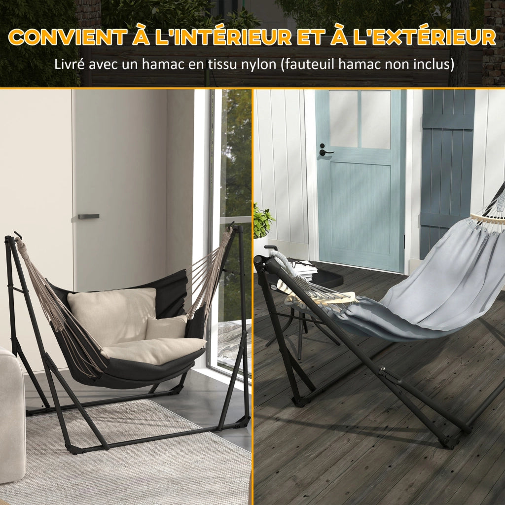 Supporto 2 in 1 per Amaca o Poltrona Sospesa Pieghevole ¨C Zephmum ¨C Grigio 268x89x100cm