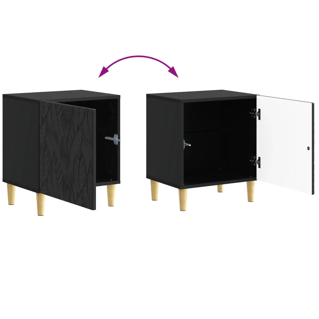 Comodino 2 pcs Nero 43 x 34,5 x 50 cm Legno ingegnerizzato