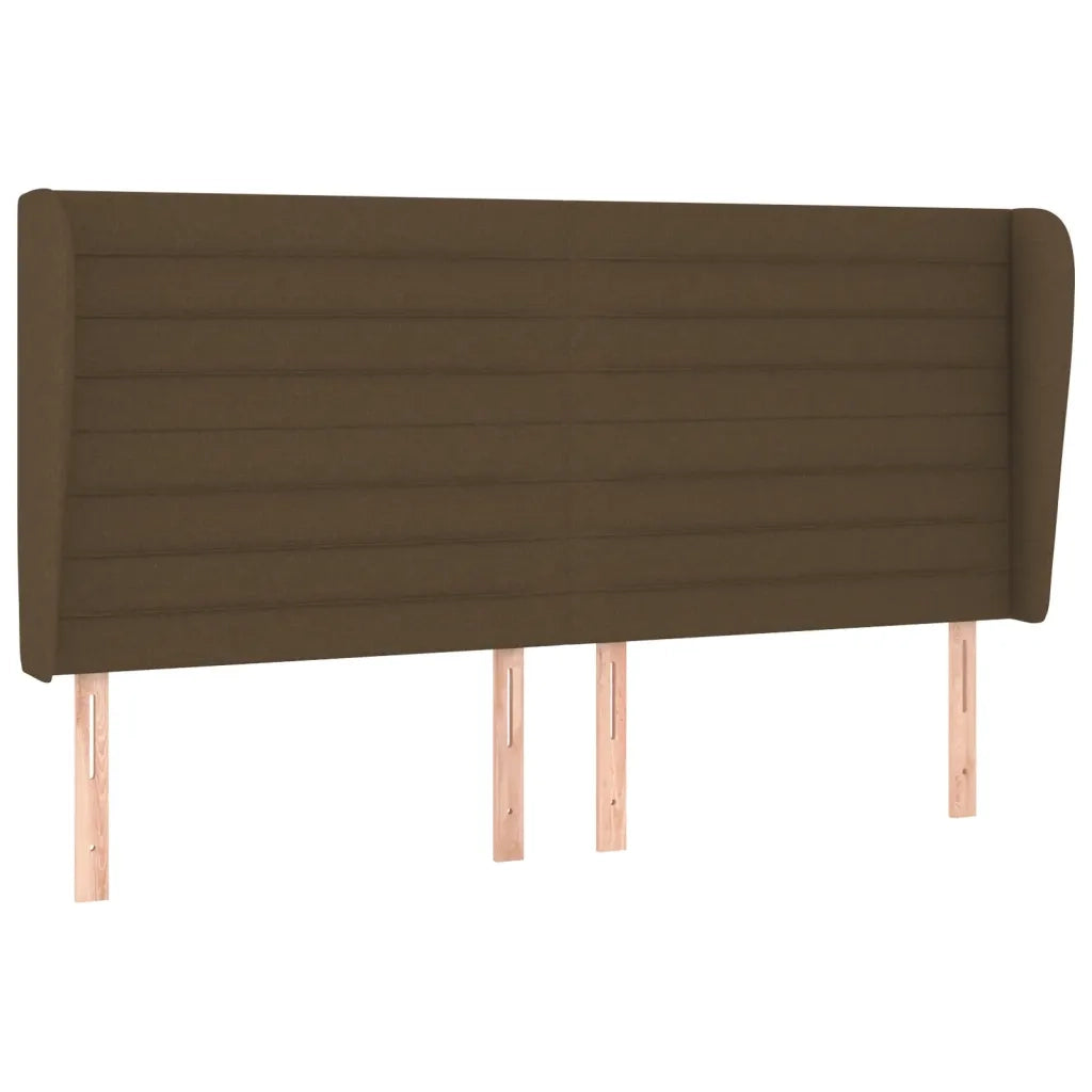 Testiera ad Orecchio-Testata con Orecchie Marrone Scuro 163x23x118/128 cm in Tessuto 650263