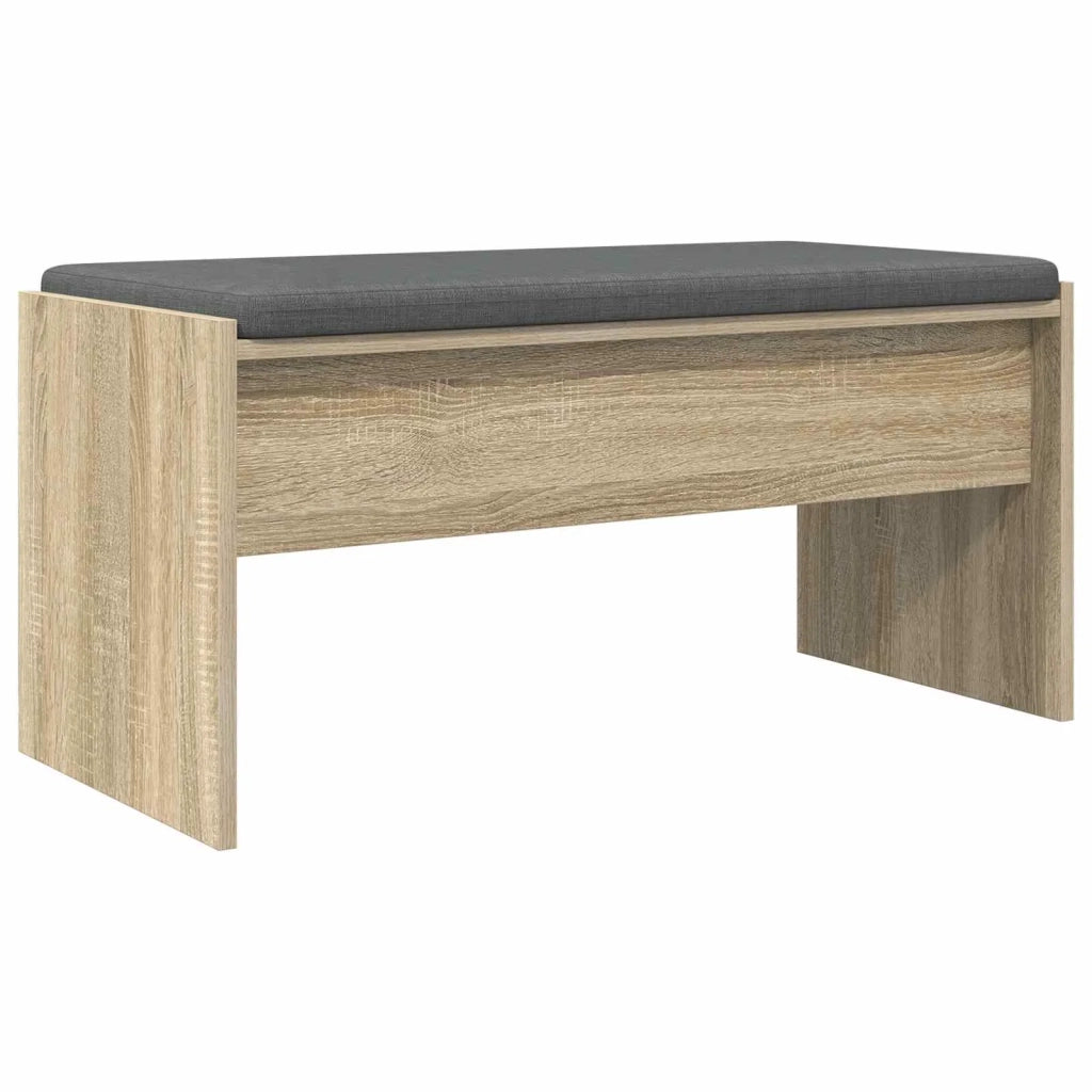 Panca per ingresso con cuscino-Sgabello-Panca da Corridoio Rovere Sonoma 83 x 38 x 40 cm
