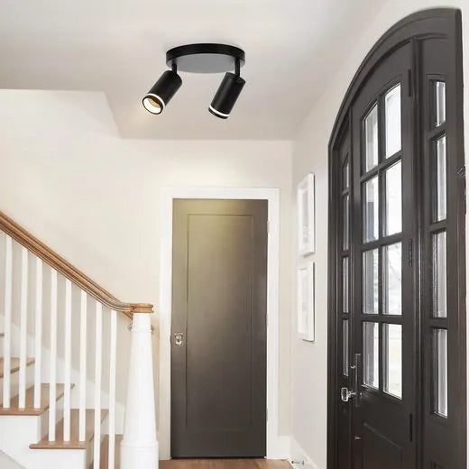 ZMH Faretto da soffitto neri 2 fiamme GU10 orientabili 355° per corridoio