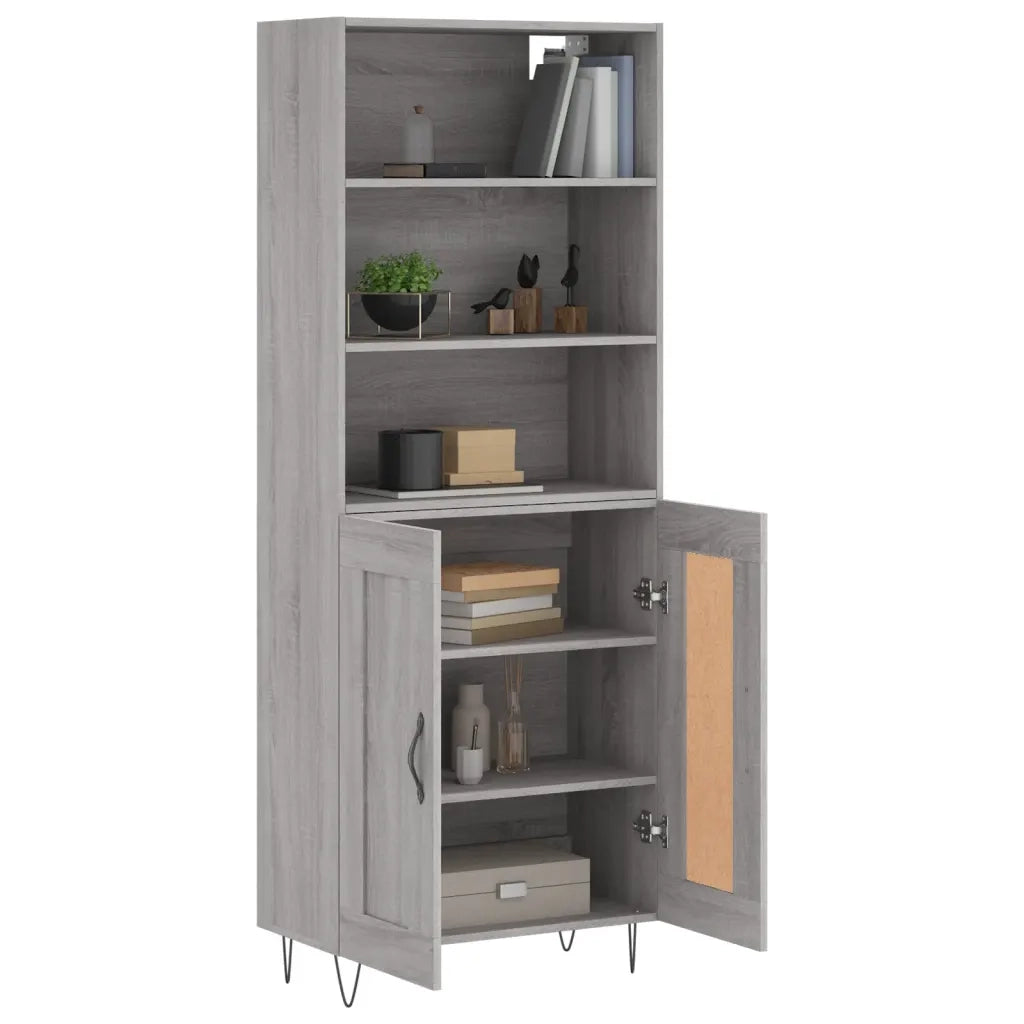 Credenza Grigio Sonoma 69,5x34x180 cm in Legno Multistrato 3189955