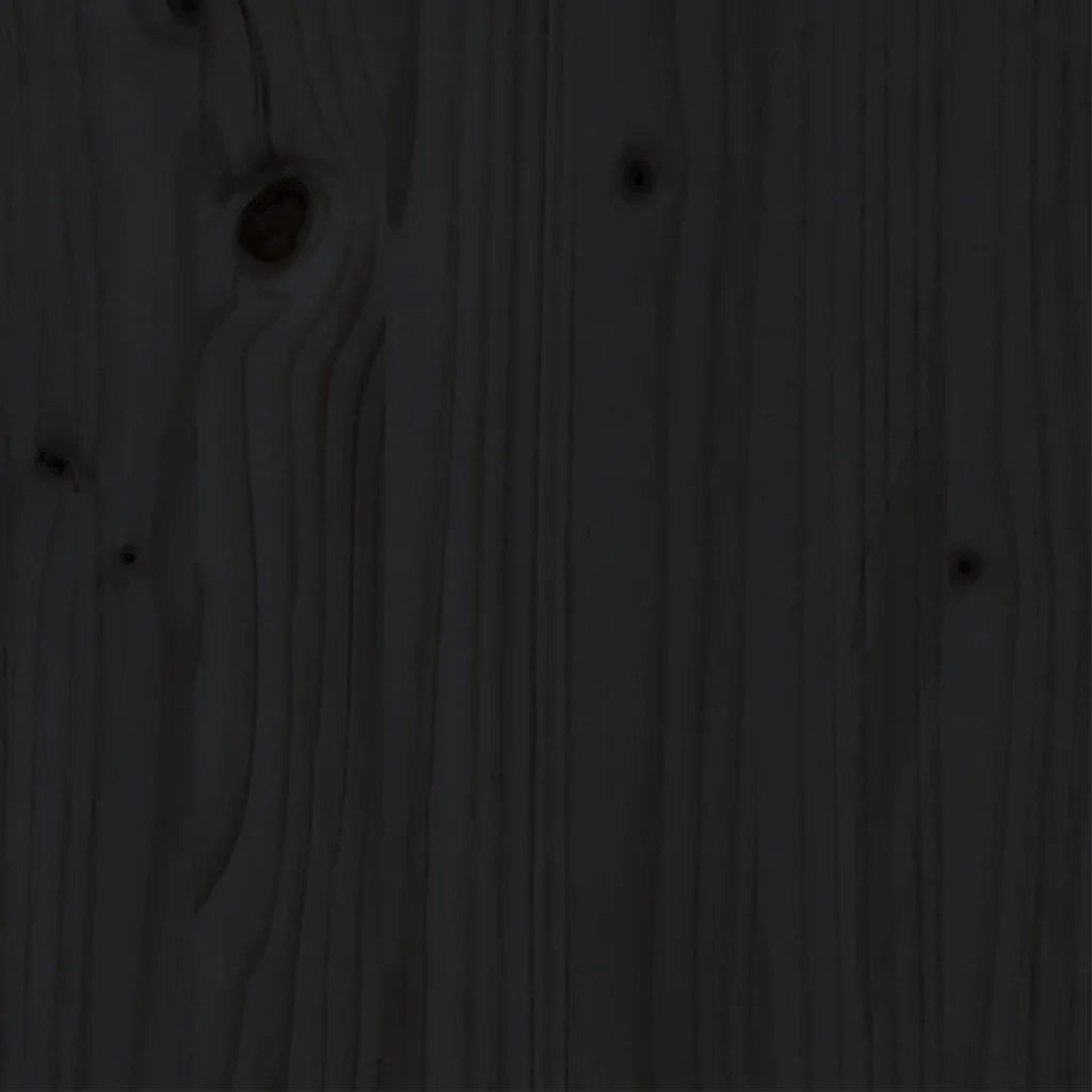 Giroletto Nero in Legno Massello di Pino 140x190 cm 3105584
