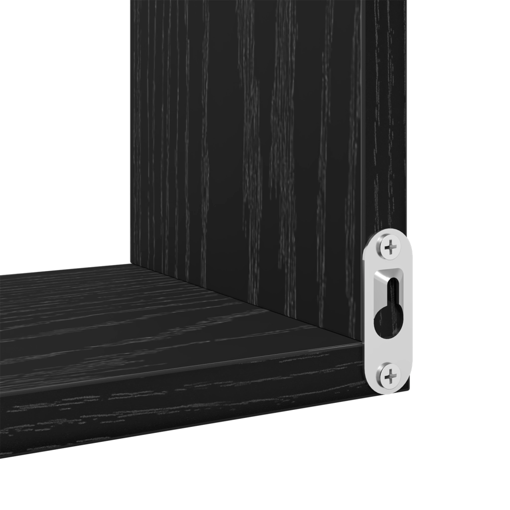 Mensole  2 pz Nero Rovere 40x40x49,5 cm Legno ingegnerizzato