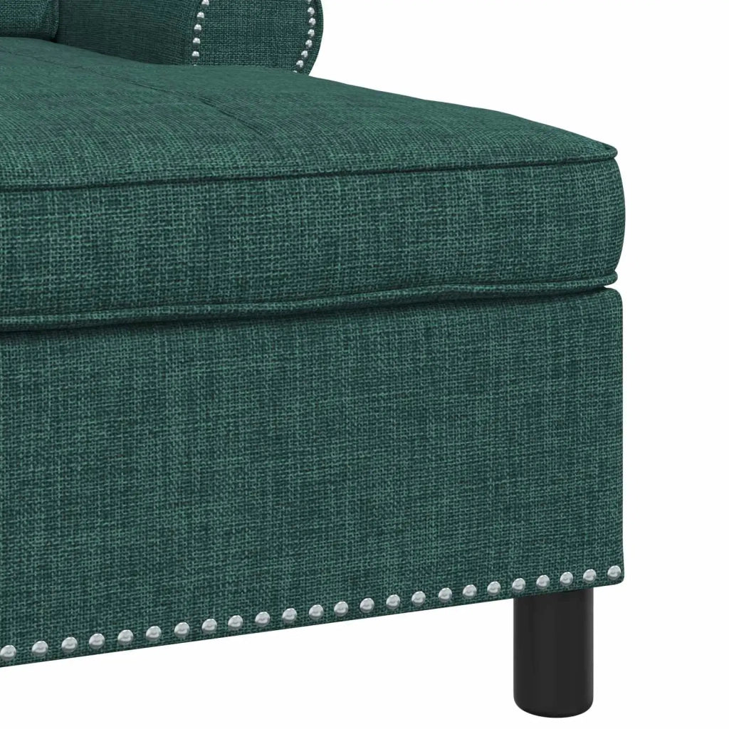 Chaise Lounge con cuscino Verde Scuro 91 x 157 x 91 cm Tessuto