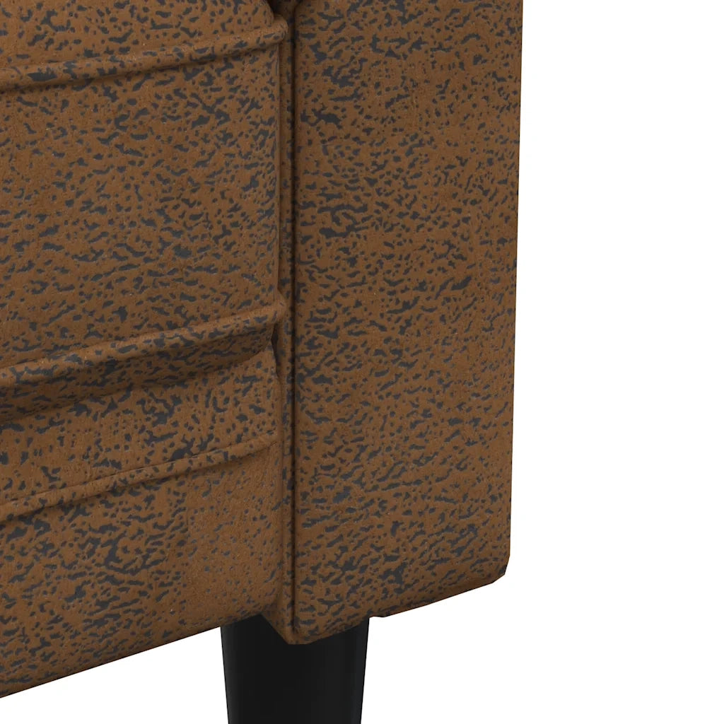 Divano Chesterfield a 2 Posti-Sofa 2 Posti-Divanetto Marrone in Tessuto