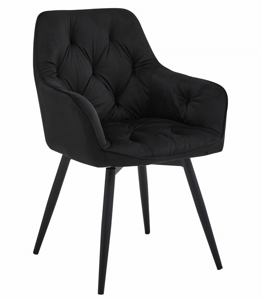 Sedia girevole in velluto VALORA LUKK360 - Nero x 2
