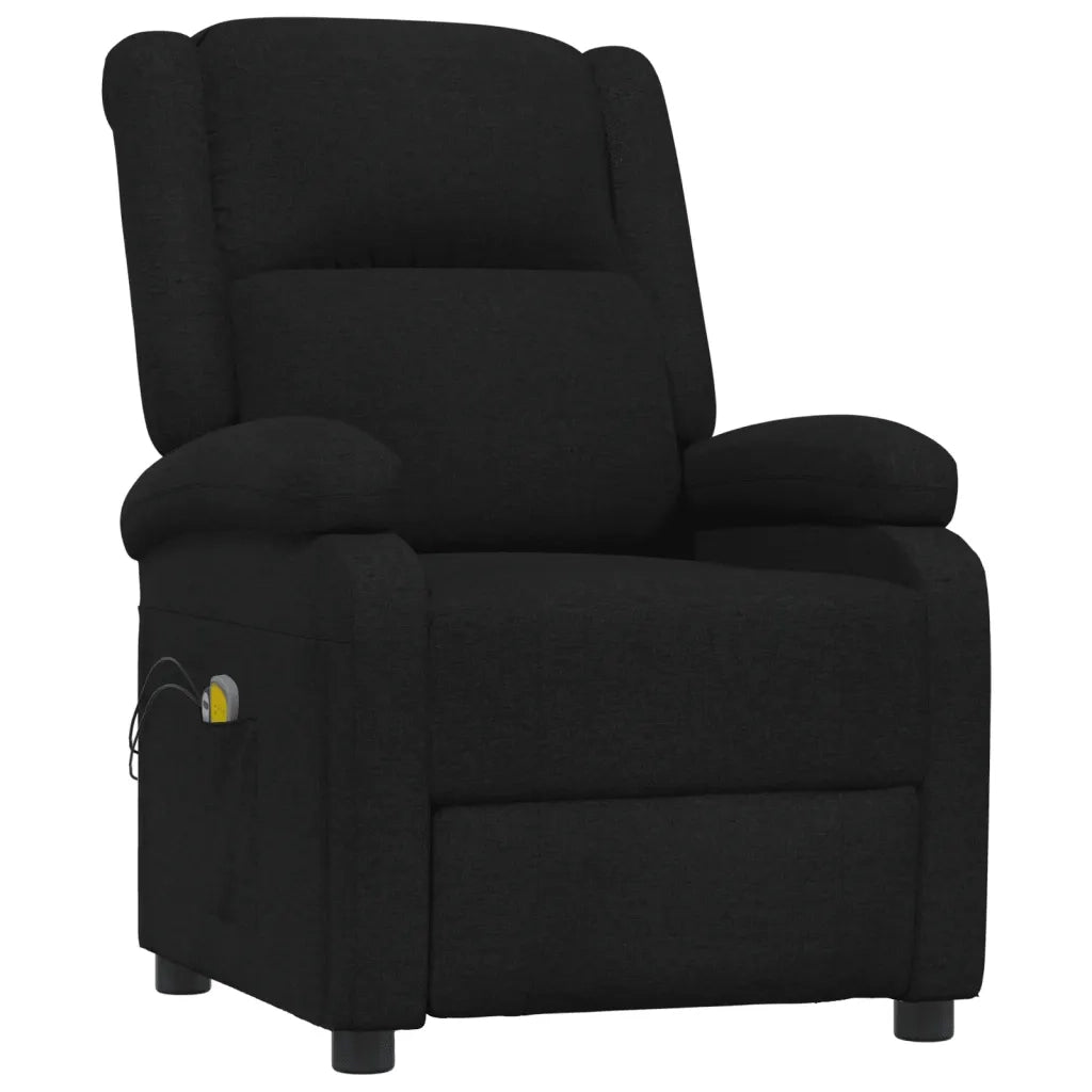 Poltrona Elettrica Massaggiante Reclinabile Nera in Tessuto cod mxl 48055