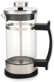 Moka per caffè a doppia filtrazione - materiale borosilicato - acciaio inossidabile - filtro efficace - maniglia a vite - caffettiera a stantuffo.