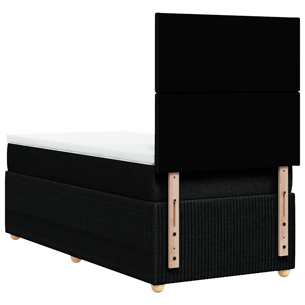 Giroletto a Molle con Materasso Nero 100x200 cm in Tessuto 3294262