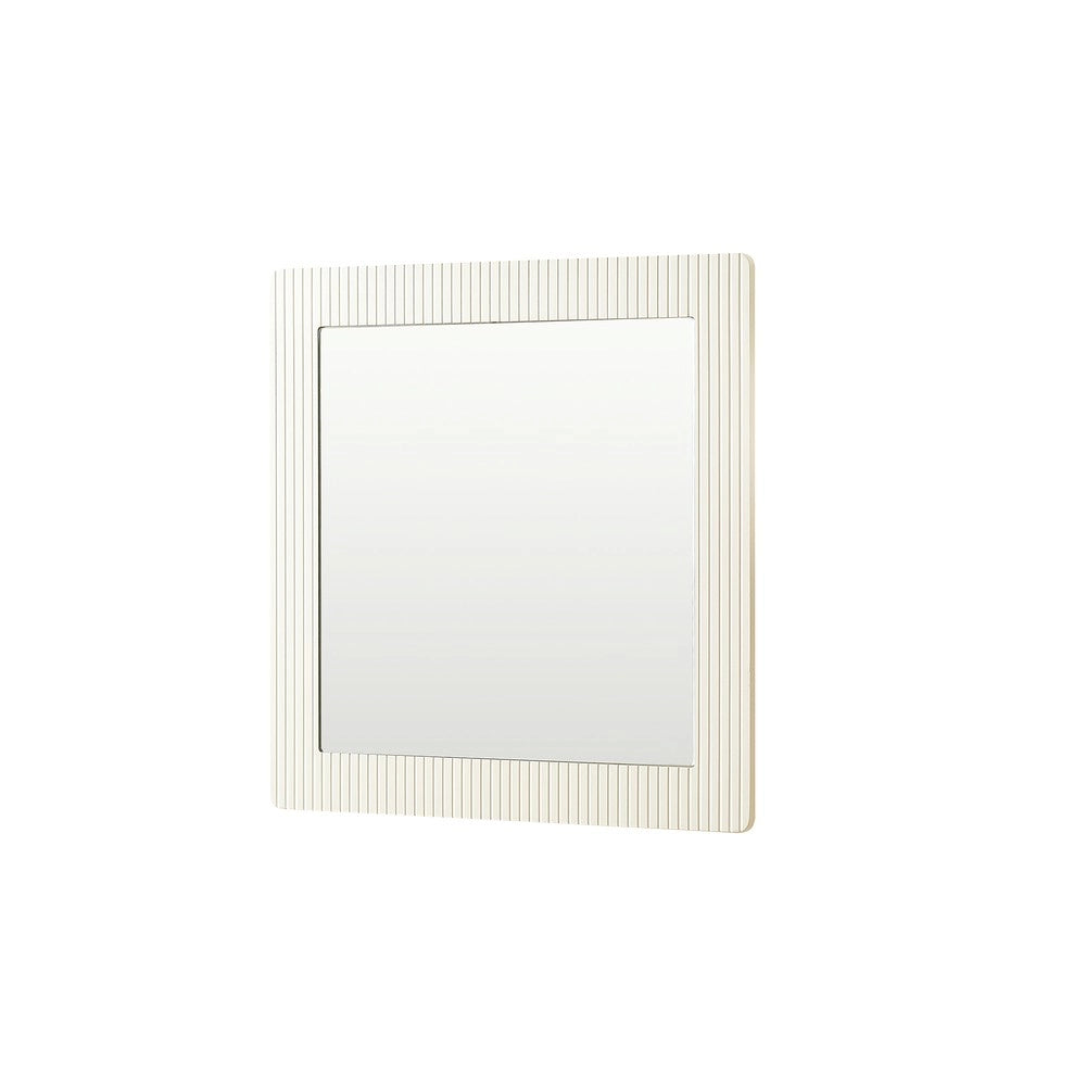 Specchio Quadrato da Parete ¨C MINIMAL ¨C Bianco, Legno, 80x80 cm