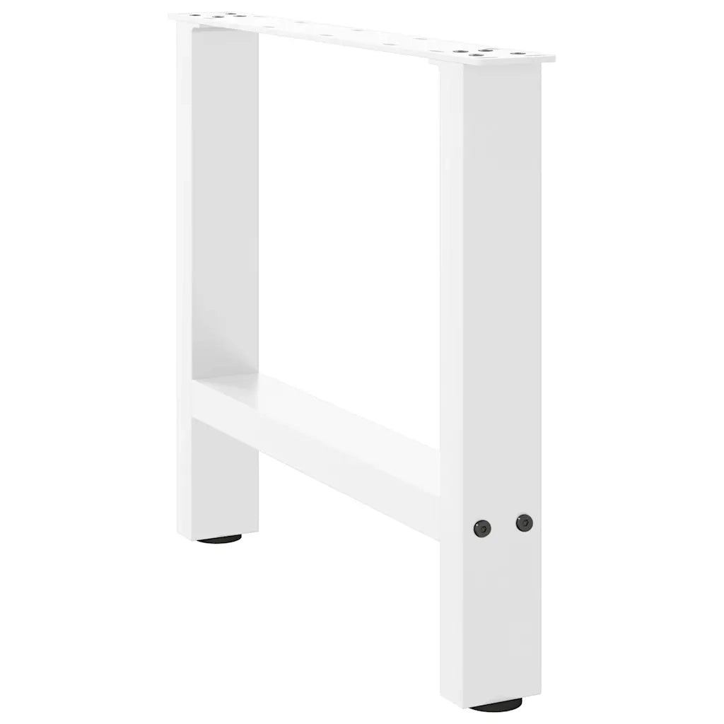 Gambe per Tavolino da Caff¨¨ Bianche 2 pz-Set di 2 Gamba per Tavolo 50x(42-43) cm Acciaio