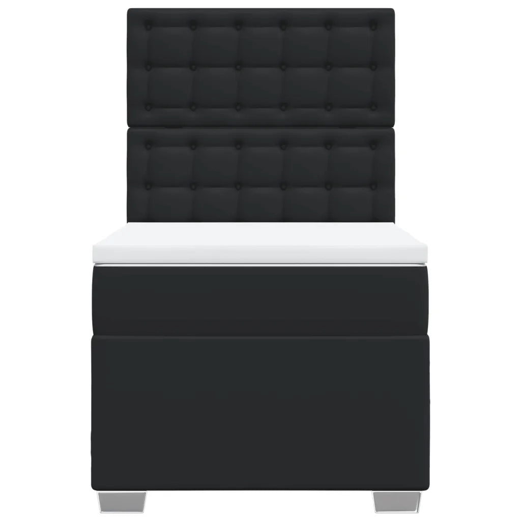 Giroletto a Molle con Materasso Nero 100x200 cm in Similpelle 3293008