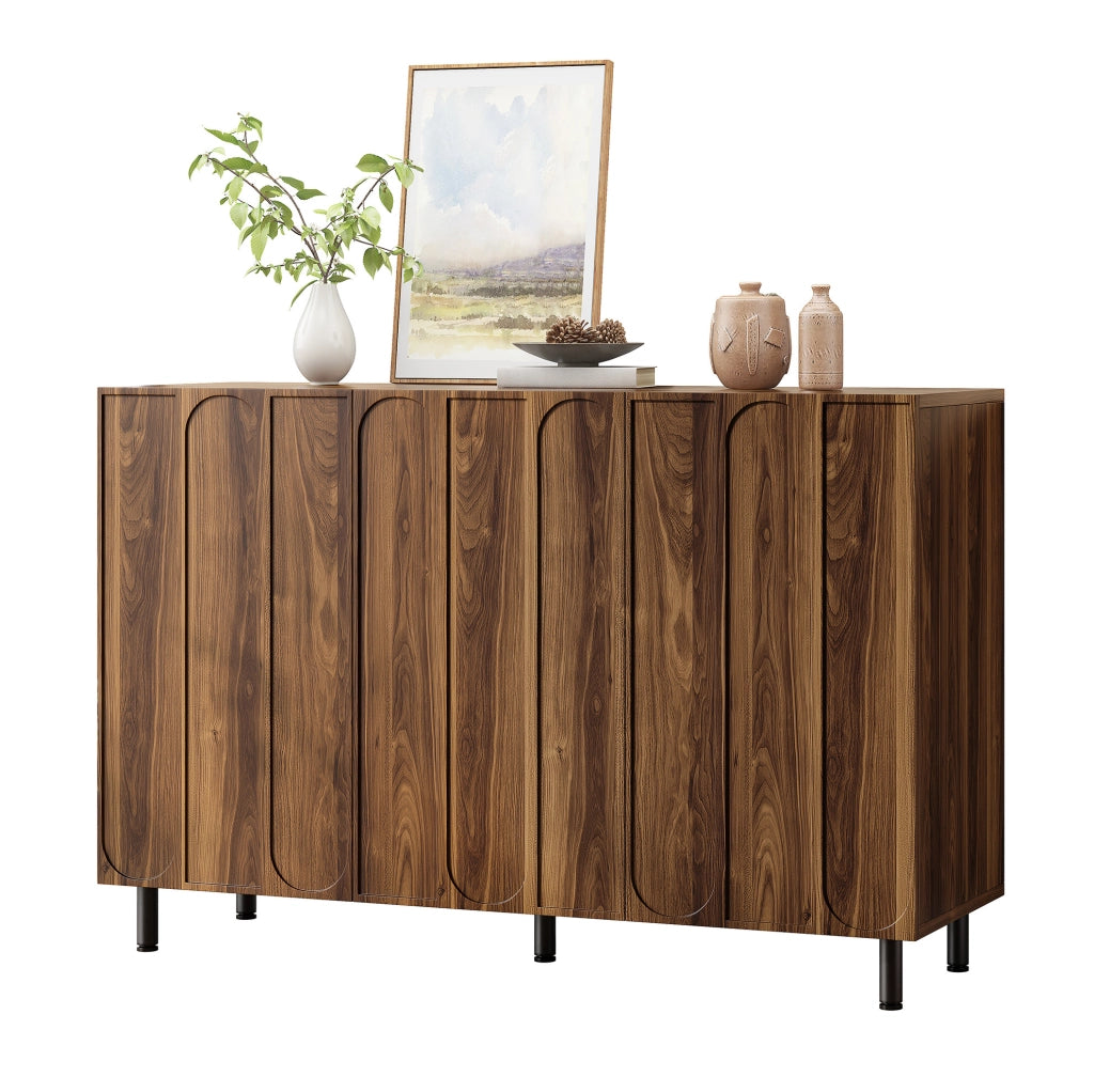 Sideboard multifunzione con 3 ante; 120x37x80 cm; colore noce
