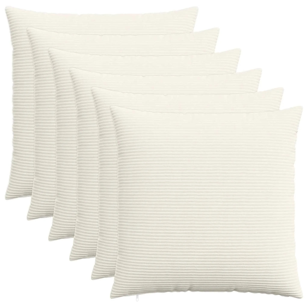 Federa 6 pcs HEERLEN Crema 55 x 55 cm corduroy 912290