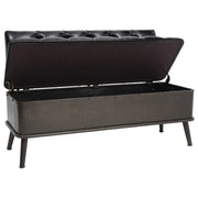 Cassapanca con Schienale-Baule-Armadietto contenitore 110 cm Nera in Similpelle