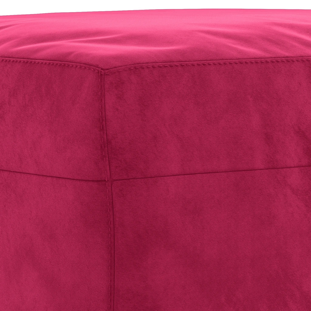 Poggiapiedi Rosso Vino 70x55x41 cm in Velluto