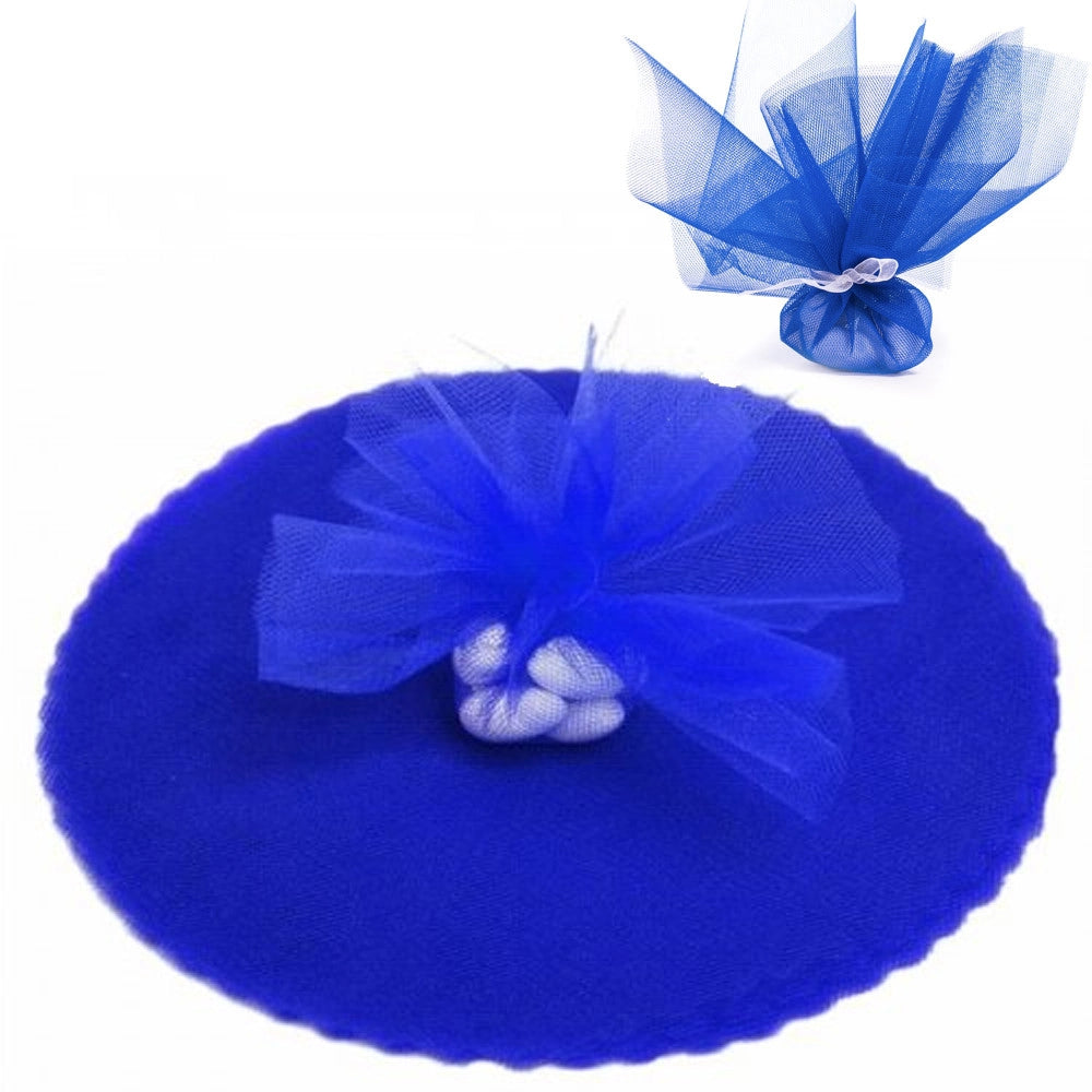 Trade Shop - 50 Veli Tulle Per Bomboniere Tondo Organza Matrimoni Battesimi Lauree Confetti -
