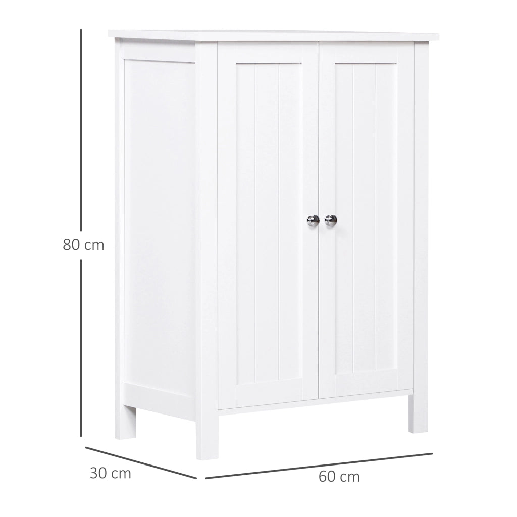 Mobile da Bagno Salvaspazio con 2 Ante e Ripiani ¨C Zephmum ¨C Bianco 60x30x80 cm