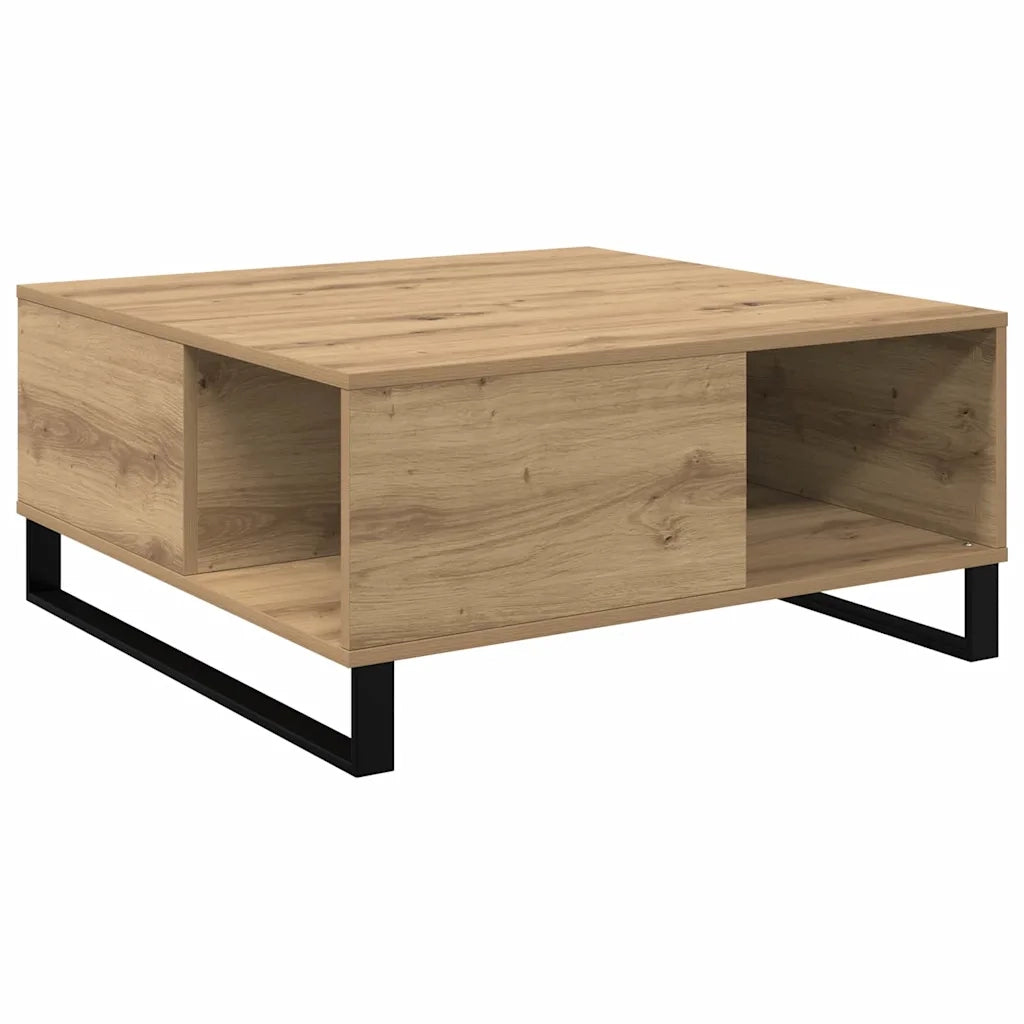 Tavolino da salotto Rovere artigianale 80 x 80 x 36,5 cm