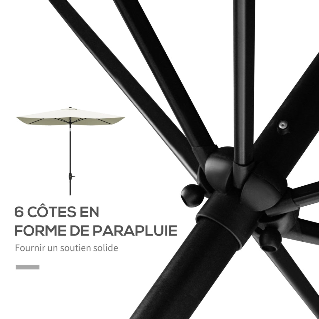 Parasole rettangolare inclinabile ¨C zephmum ¨C beige 200x300 cm
