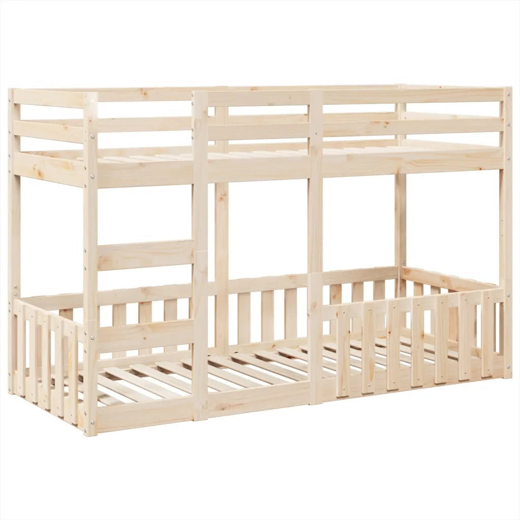 Letto a Castello 75x190 cm in Legno Massello di Pino