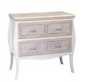 CHARM MOBILETTO CON 4 CASSETTI 77X40X78H CM COLORE BIANCO E CREMA