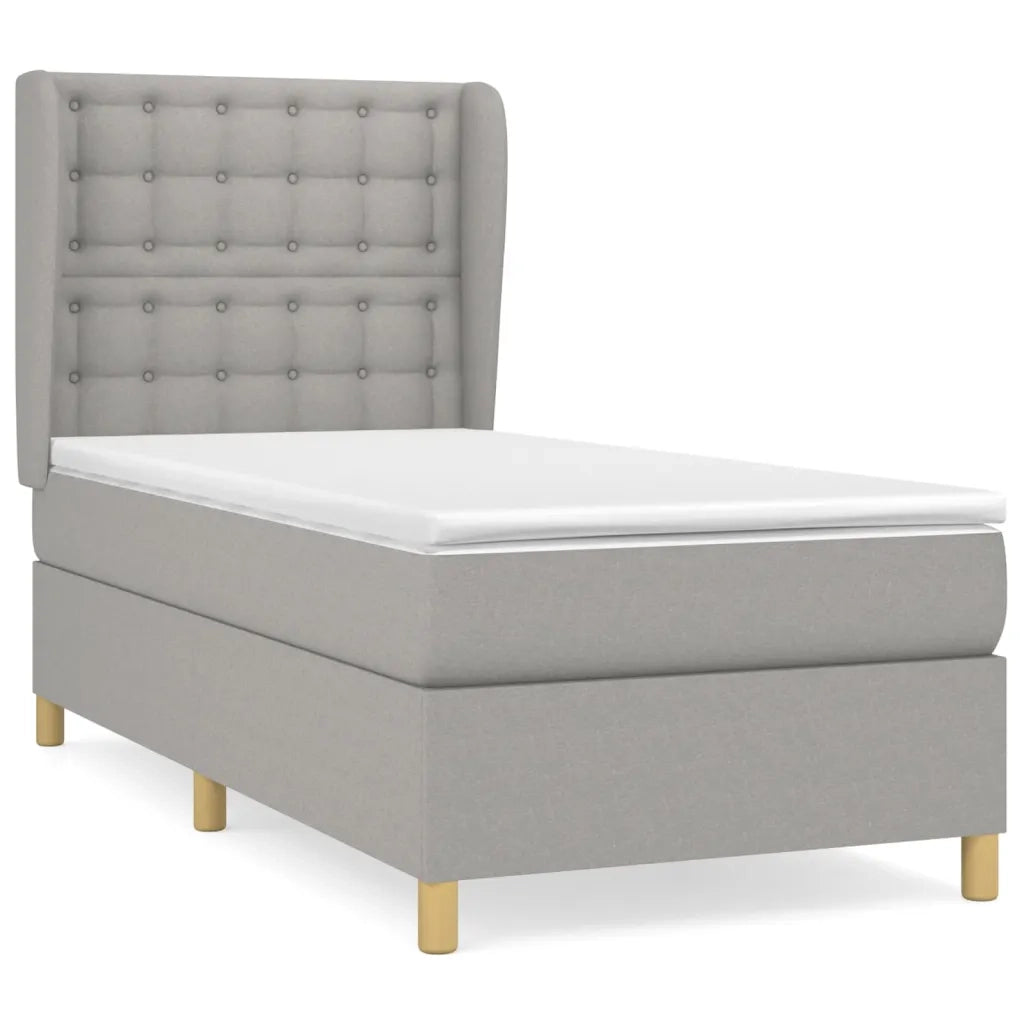 Giroletto a Molle con Materasso Grigio Chiaro100x200 cm Tessuto 3128821