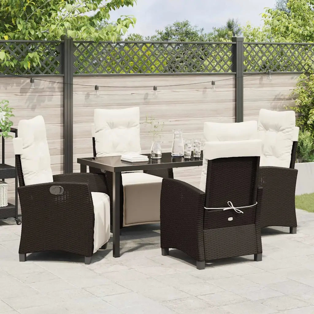 Set da Pranzo per Giardino 5 pz Marrone polyrattan 3380430
