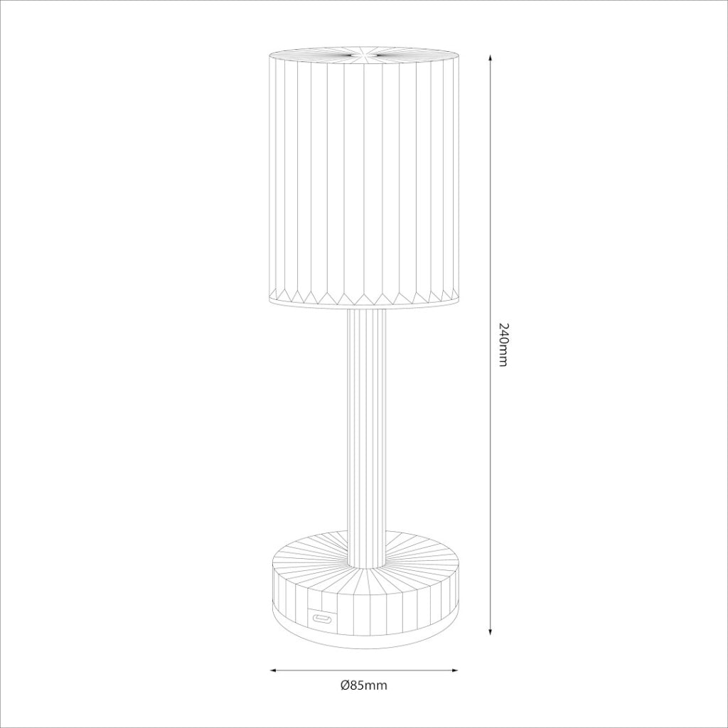 Lampada da tavolo fumé rigata LED 1W luce variabile Milagro