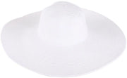 ONF3 - Cappello di paglia estivo - Cappello da sole pieghevole - Larghezza 14 cm - Bianco - Protezione UV - Adatto per donne - 1 pezzo