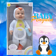 Trade Shop - Penguin Baby Bambolotto Bambola Vestito Pinguino Giocattolo Parlante Bambina -