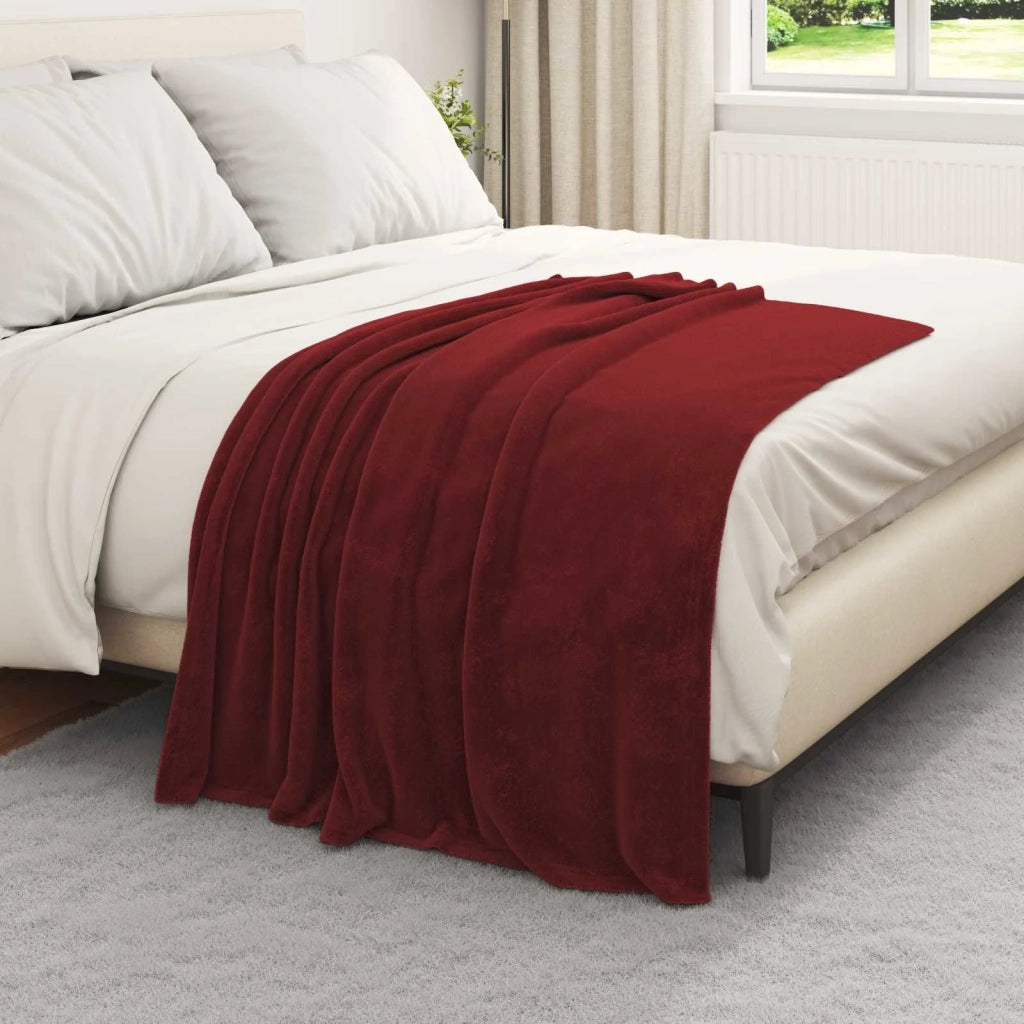 Coperte da Pile 6 pz Rosso Bordeaux 130 x 150 cm Panno