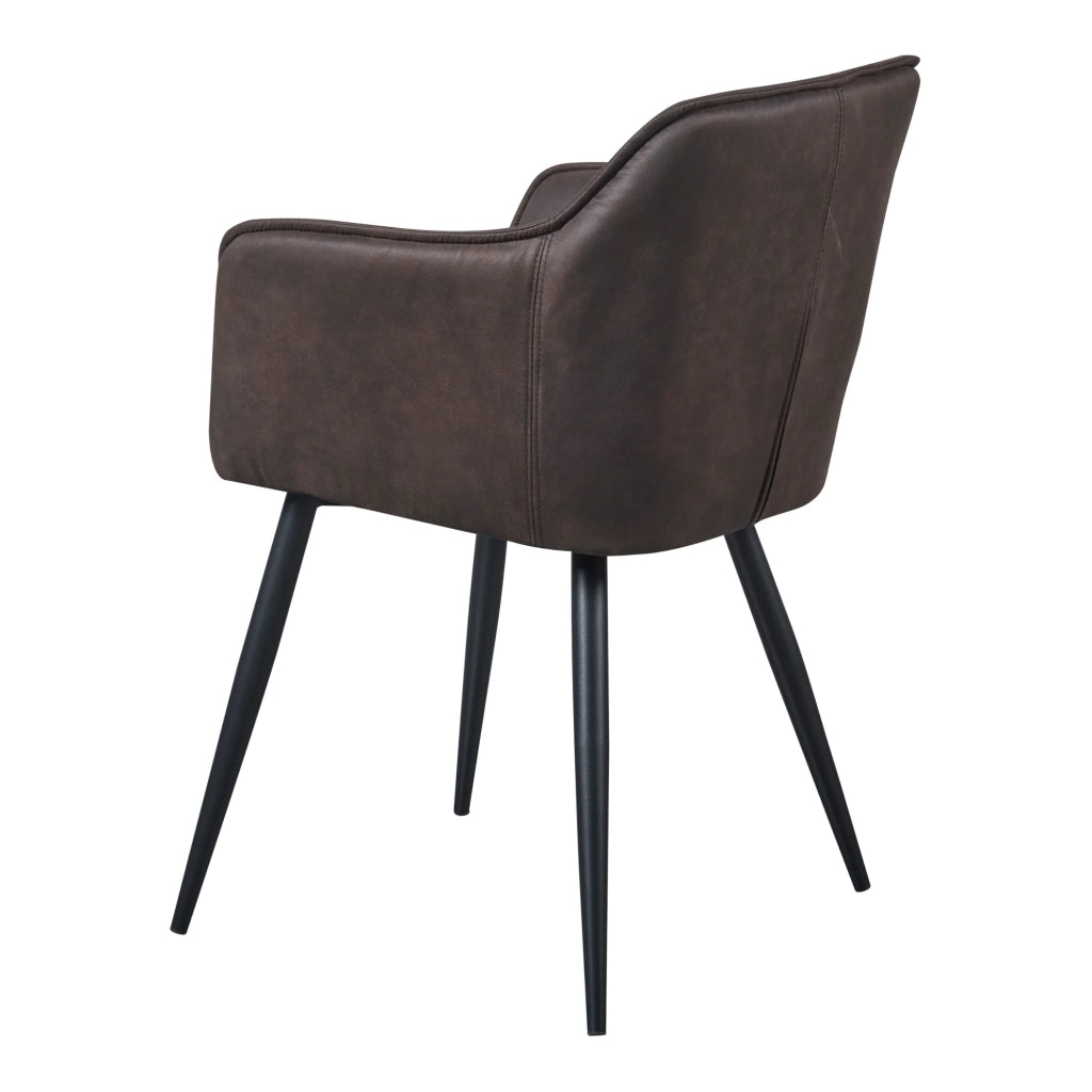 Sedia da pranzo in velluto 81 x 57 x 53 cm marrone scuro 03_0009203