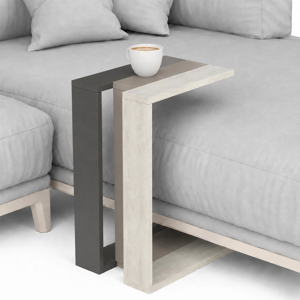 Tavolino Ausiliario Tavolo Mobile Design Moderno Antracite Bianco Antico Tortora
