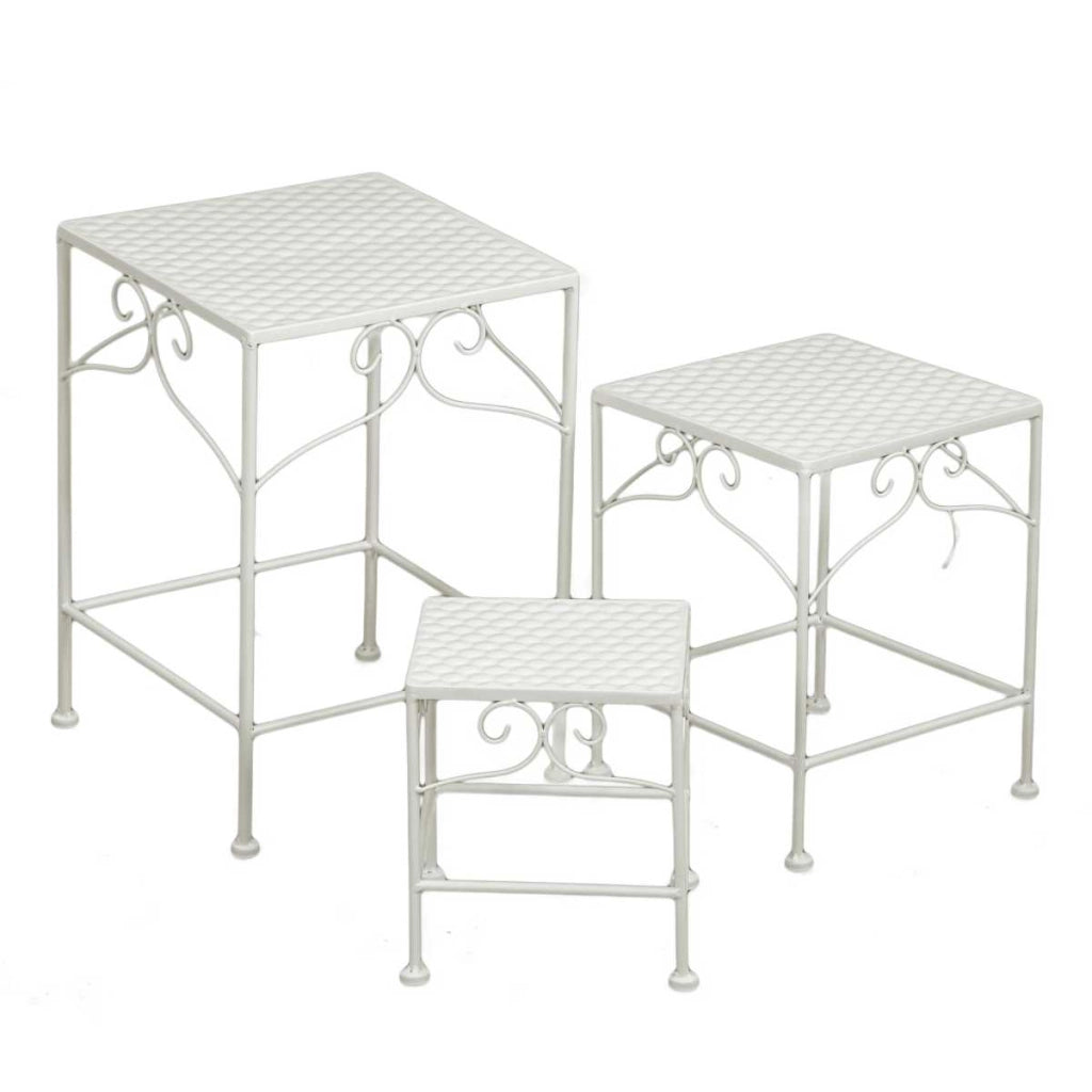 Colonnina metallo milena 1-3 quadra bassa bianco cm 30x30h43