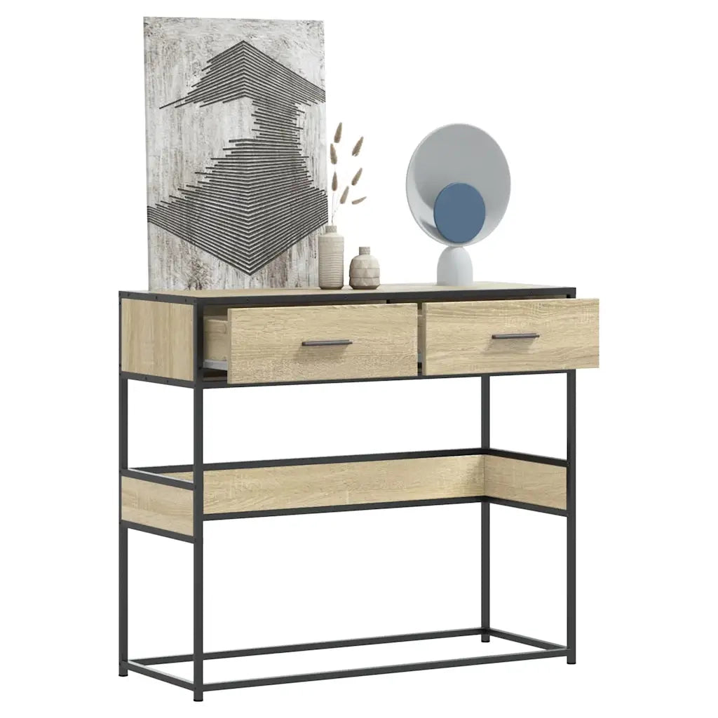 Tavolo Consolle Rovere Sonoma 90x35x80 cm in Legno Multistrato 849175