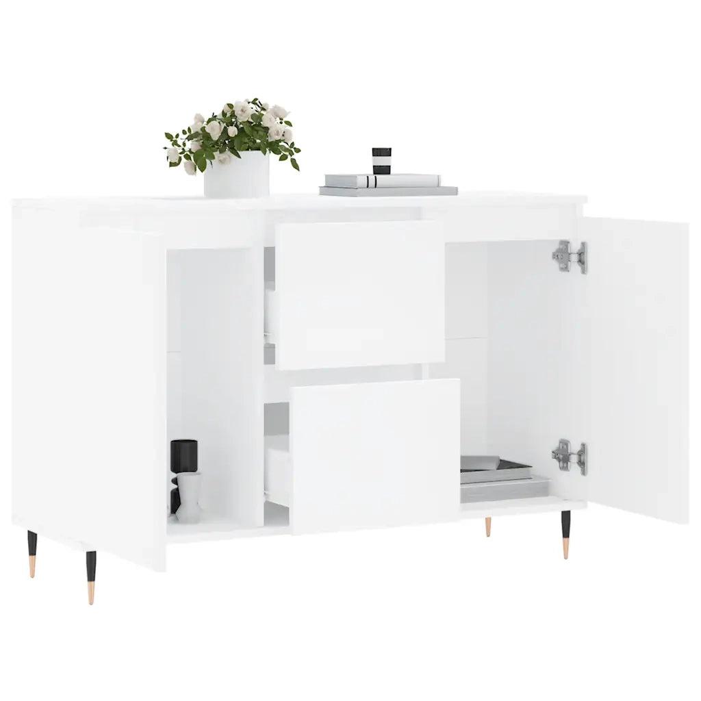 Credenza Bianca 104x35x70 cm in Legno Multistrato