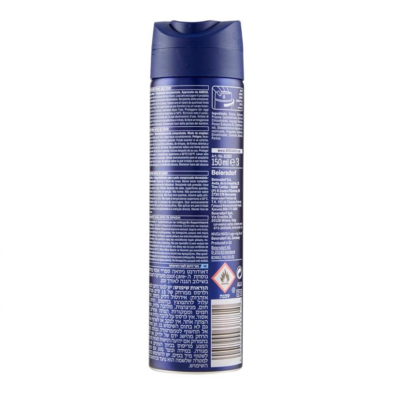 NIVEA MEN DEODORANTE SPRAY UOMO COOL KICK EXTRA FRESCHEZZA A LUNGO 150 ML