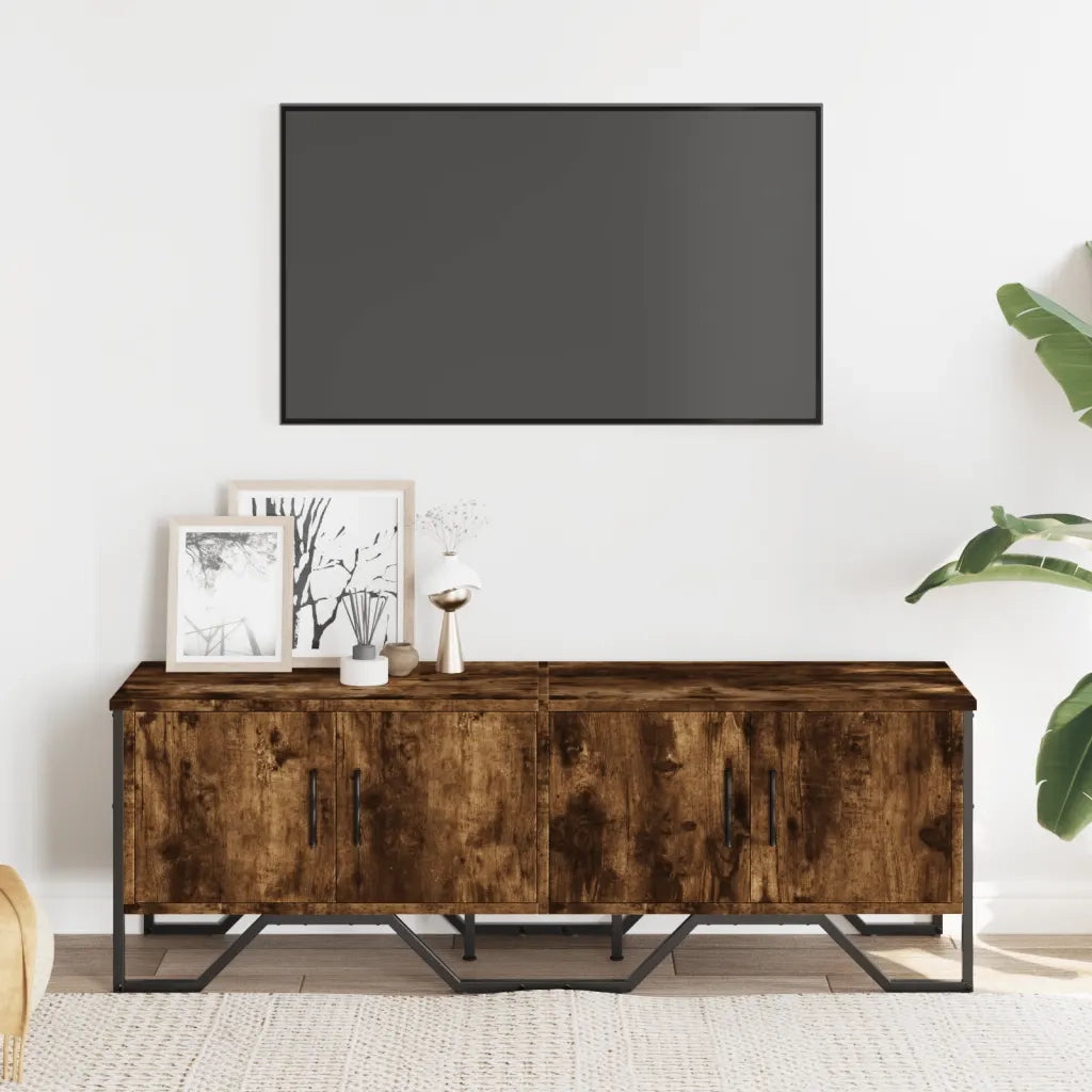 Mobile TV | Armadietto TV | Mobile Porta TV Rovere Fumo 122x34x41 cm in Legno Multistrato