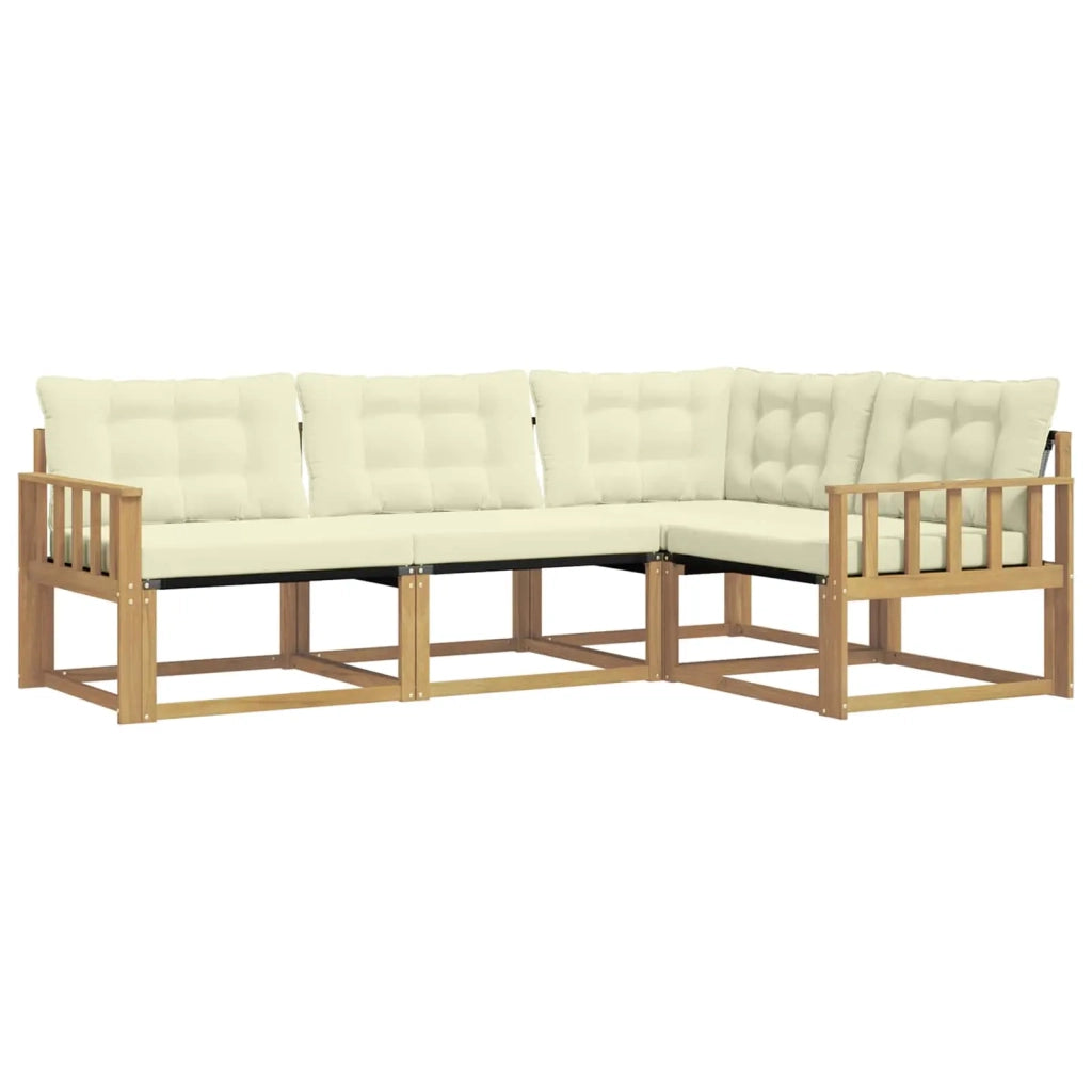 Set di divani da esterno con cuscino 4 pcs Bianco e Crema 3388632