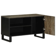 Mobile TV | Armadietto TV | Mobile Porta TV Nero 80x33x46 cm in Legno Massello di Mango