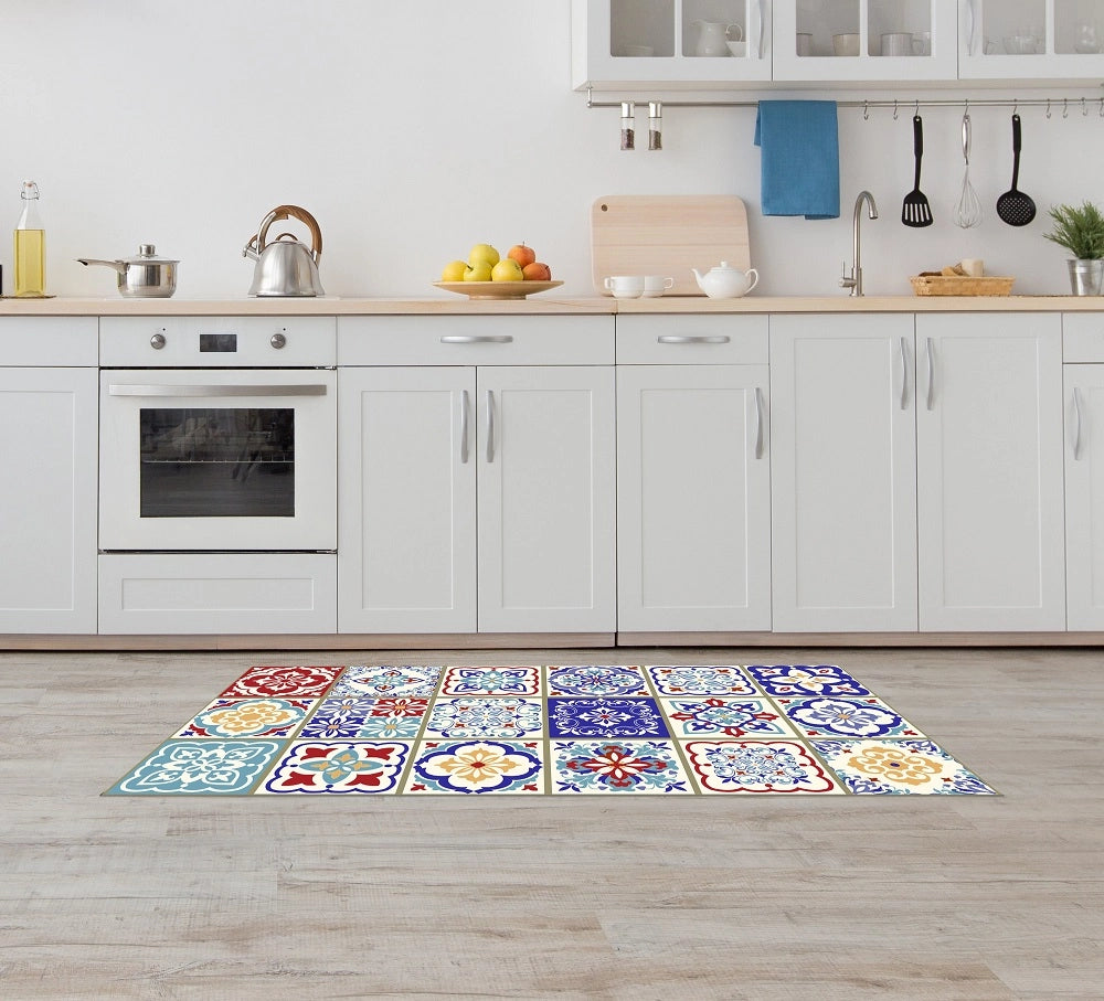 Tappeto Cucina Antiscivolo Made in Italy Passatoia Antimacchia Multiuso Corridoio Soggiorno Lavabile in Lavatrice - 50x300 - Mattonella