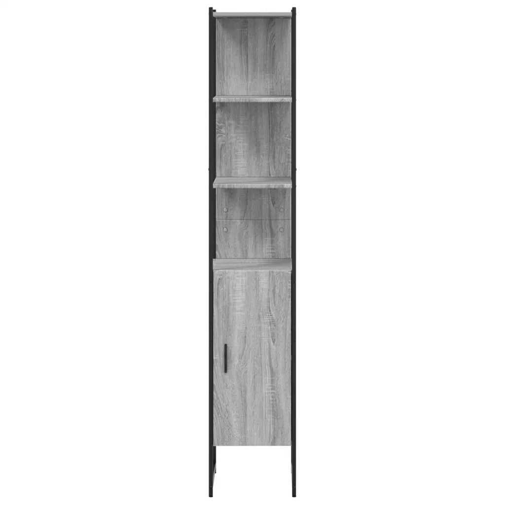 Mobile da Bagno Grigio Sonoma 33x33x185,5 cm Legno Multistrato 842474